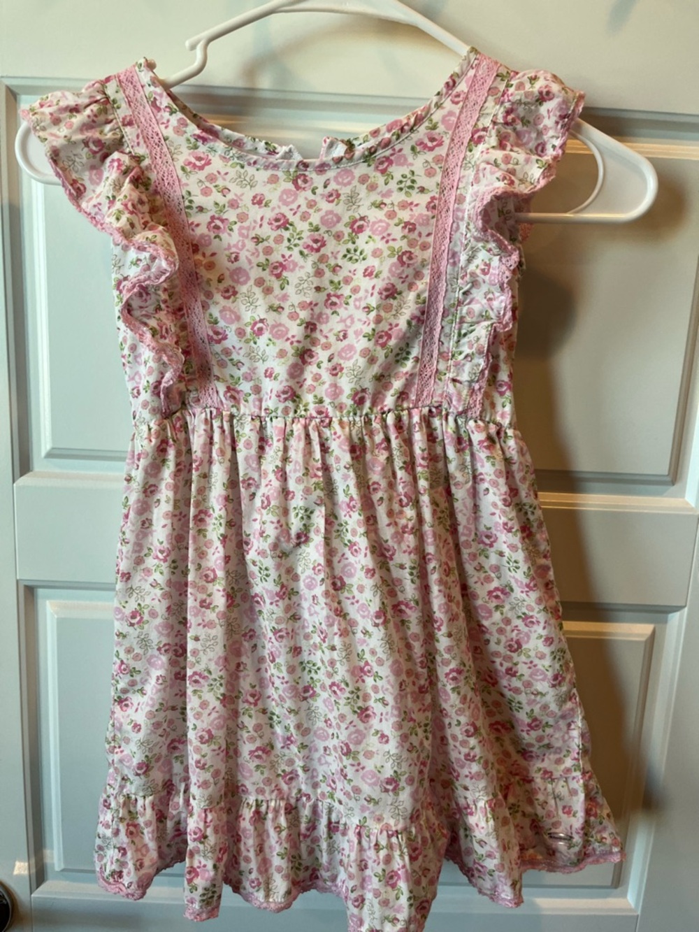 American Girl-Love Shack Fancy Pink Floral Ruffle Sundress